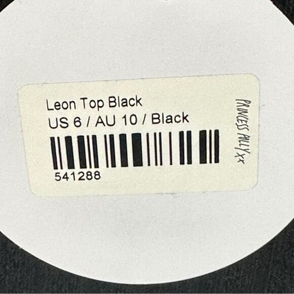 NWT Princess Polly Leon Crop Top Black Womens 6 Textured Knit Minimalist Modern - Picture 7 of 8